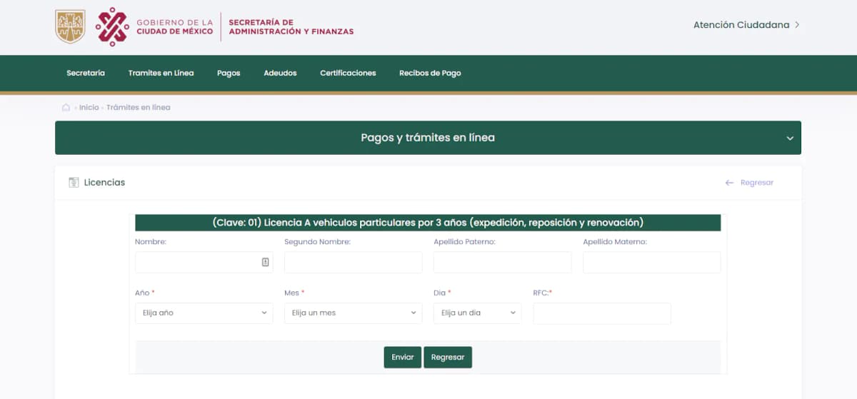 Страница регистрации для оплаты госпошлины